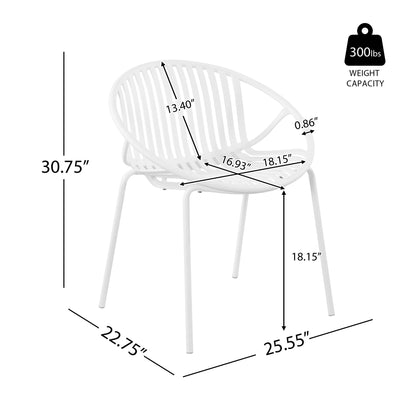 7 Piece Outdoor Modern Dining Set With Stackable Chairs Noble House