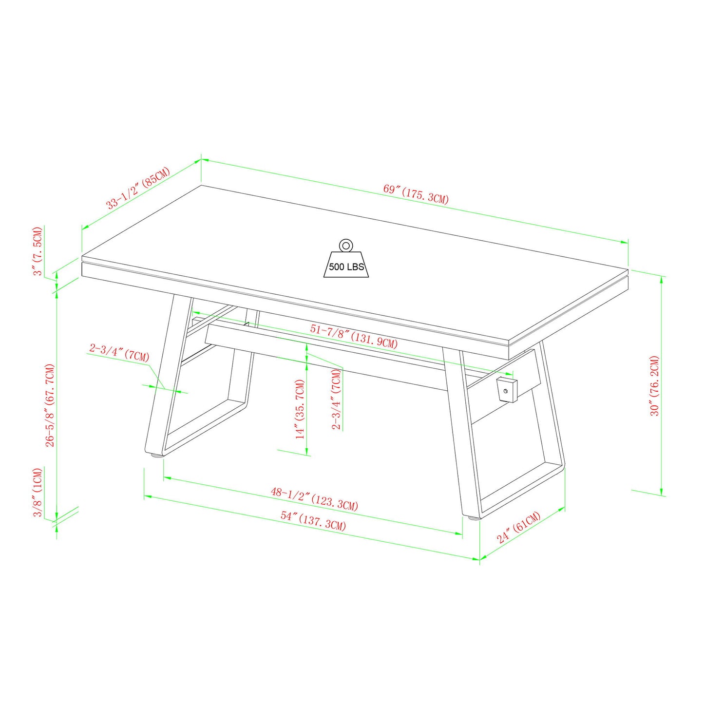 Modern Industrial Large Dining Table Walker Edison