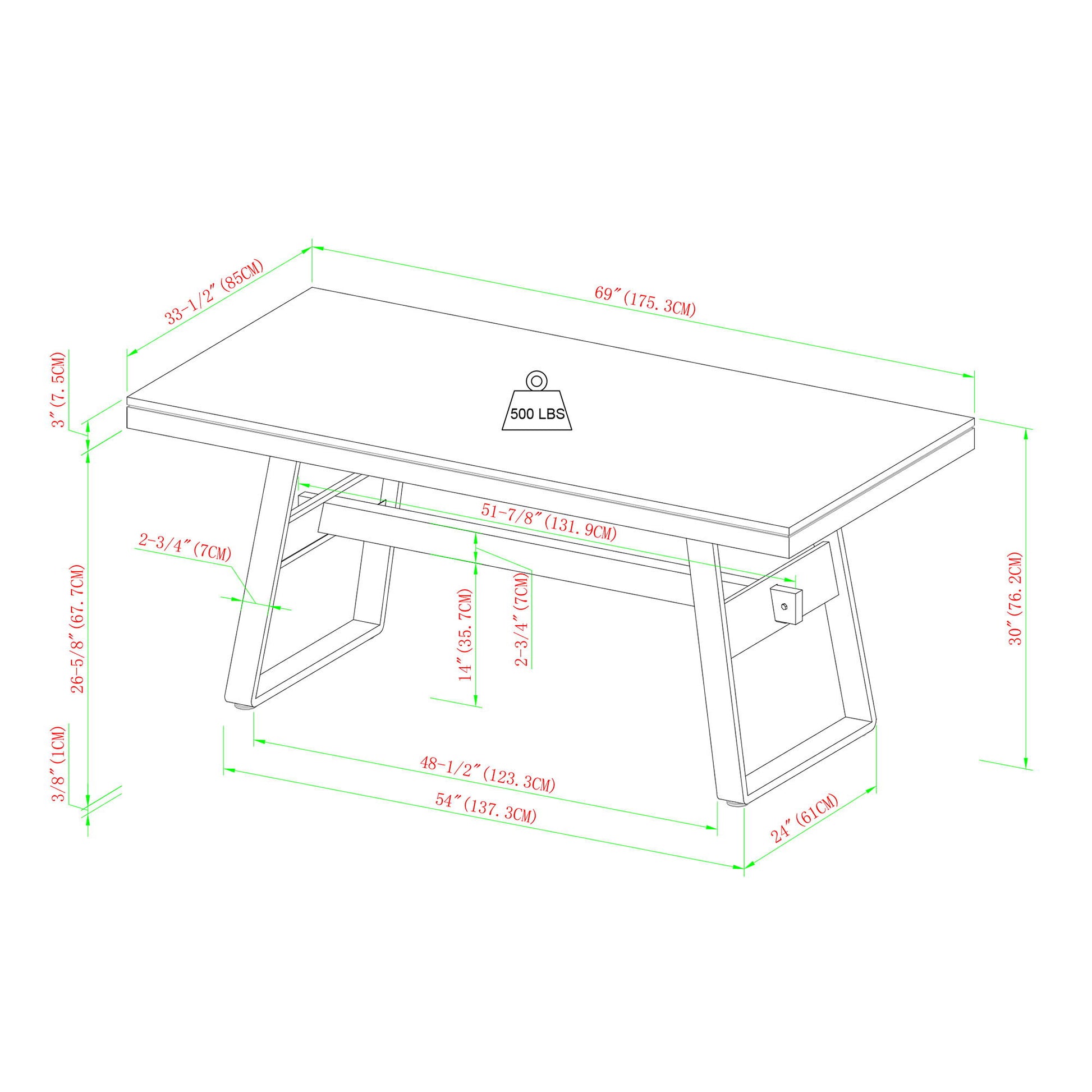 Modern Industrial Large Dining Table Walker Edison