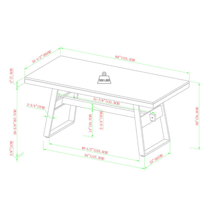 Modern Industrial Large Dining Table Walker Edison