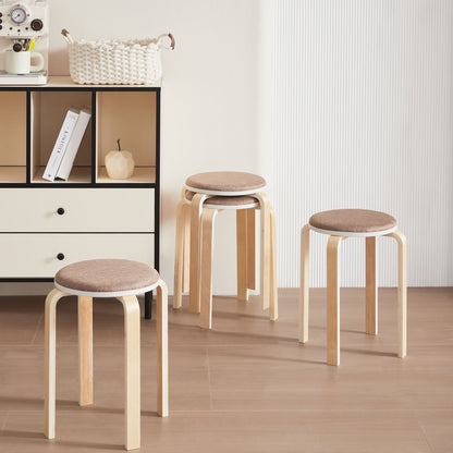 Stackable Round Backless Stools (Set of 4) Home Essentials