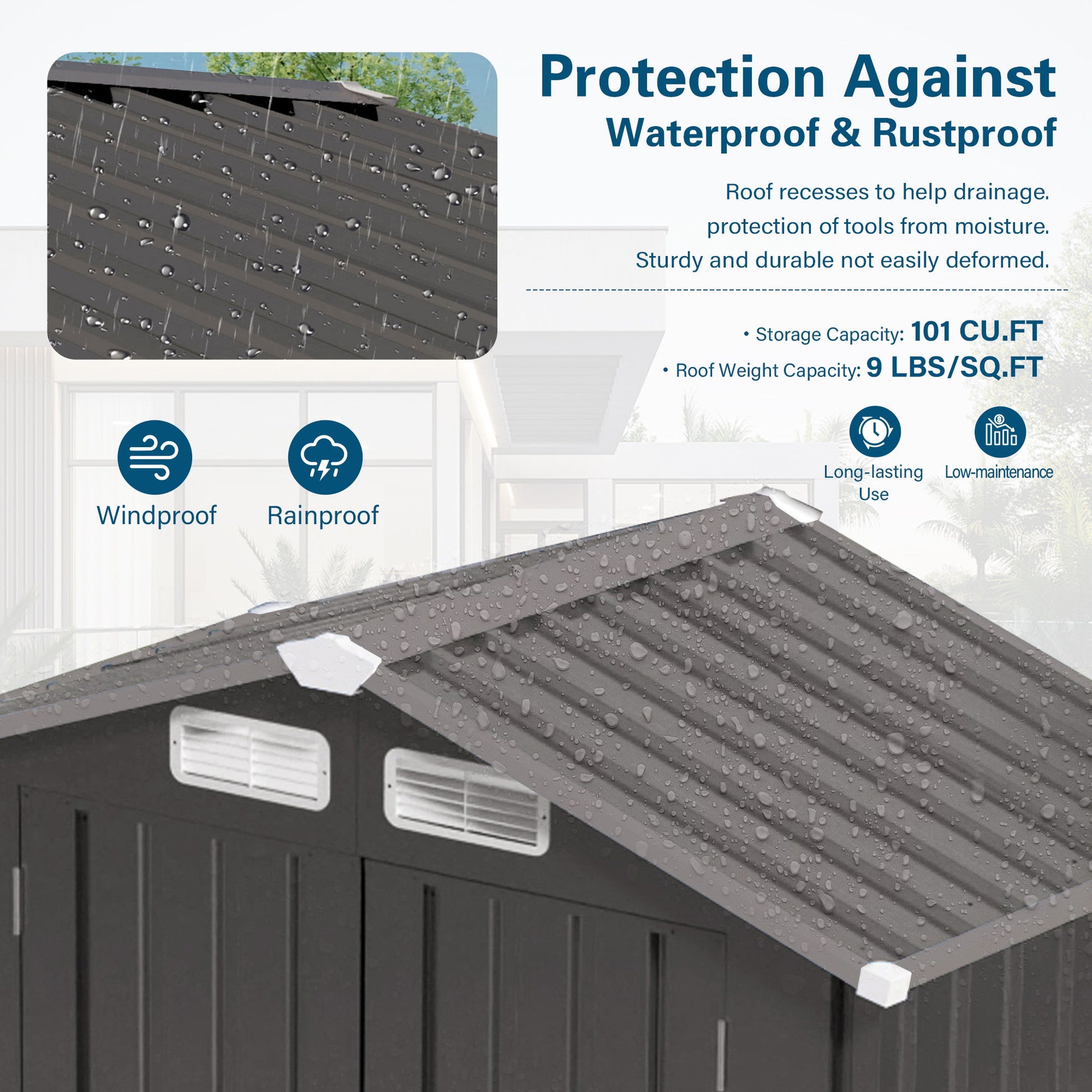 Compact Outdoor Storage Shed With Peaked Roof And Lockable Door - Gray Daily Nest