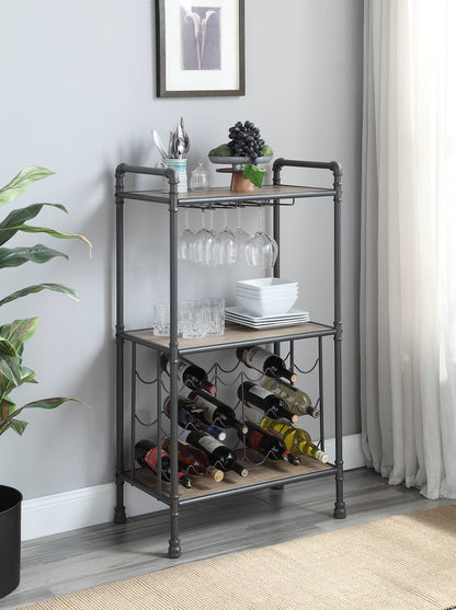 Brantley - Wine Rack - Gray / Oak Acme
