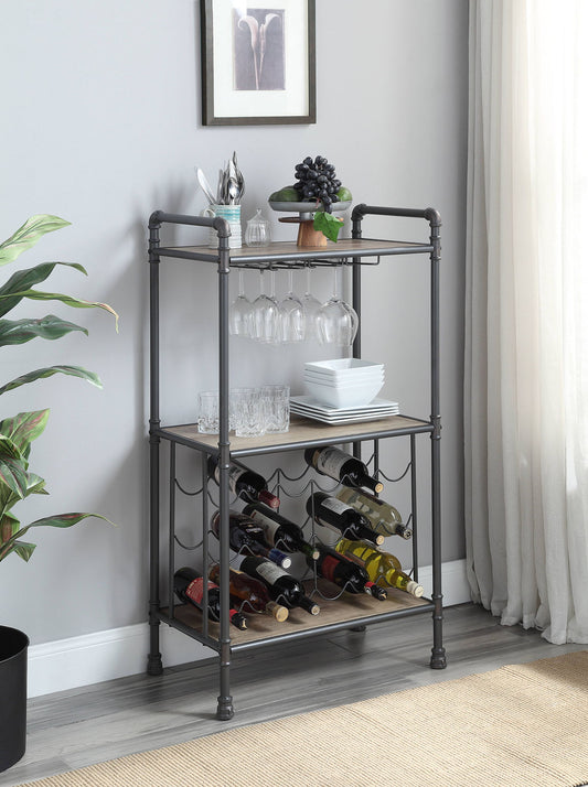 Brantley - Wine Rack - Gray / Oak Acme