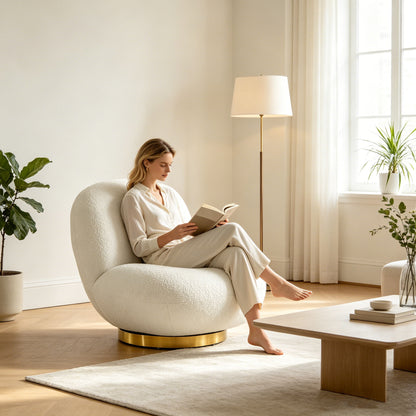 Patty - Swivel Chair - Ivory Home Essentials