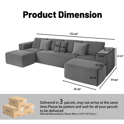 Modular U-Shaped Sectional Sofa With Reversible Design Home Essentials