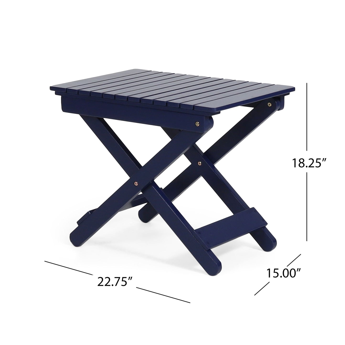 Outdoor Folding Wooden Side Table Noble House