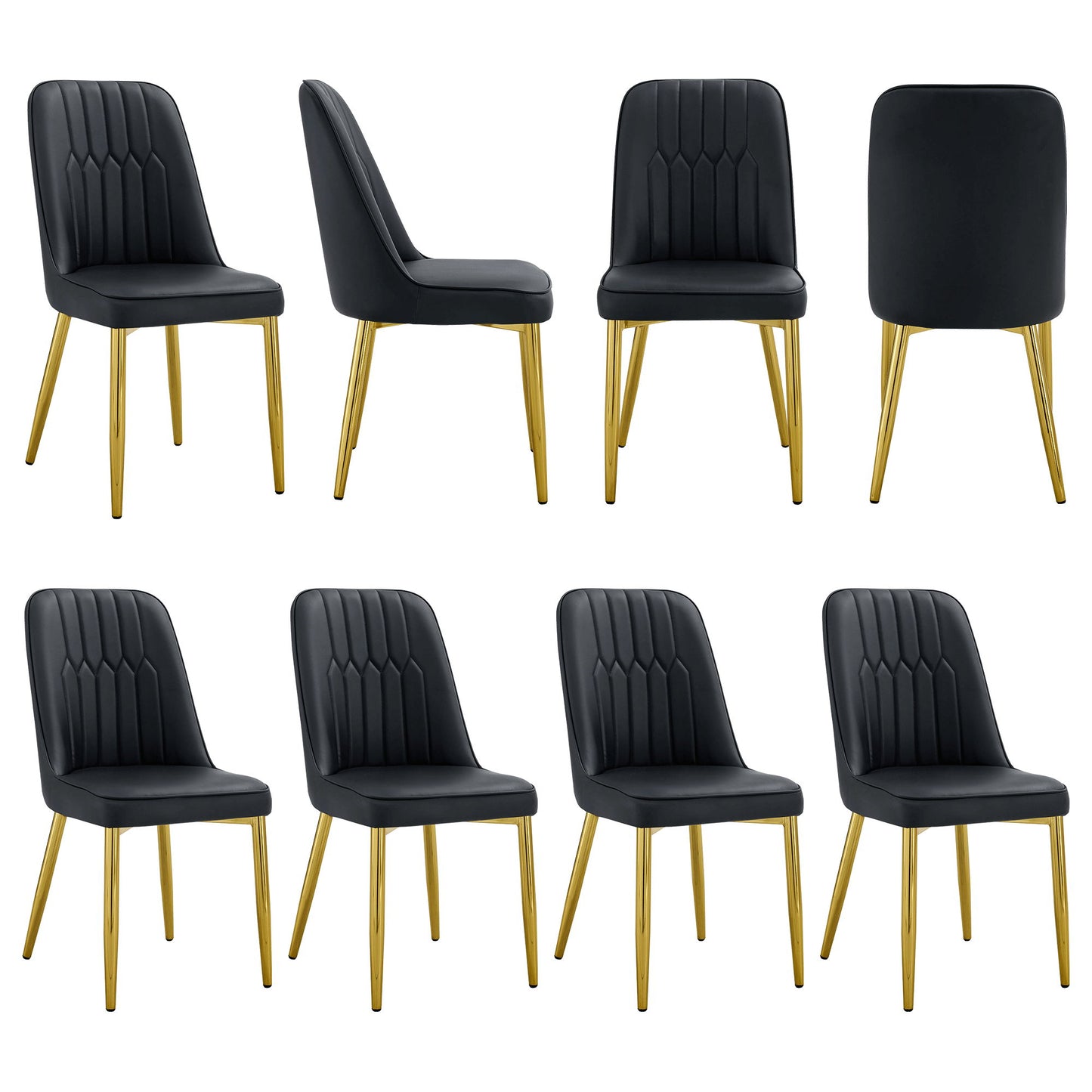 Modern Dining Chairs With Metal Legs And Simple Line Design On Backrest Home Essentials