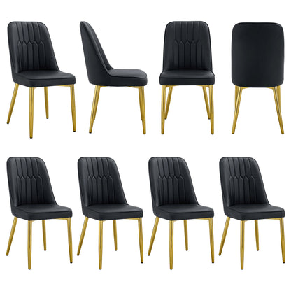 Modern Dining Chairs With Metal Legs And Simple Line Design On Backrest Home Essentials