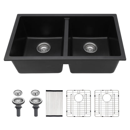Granite Composite Double Bowl Undermount Kitchen Sink Daily Nest