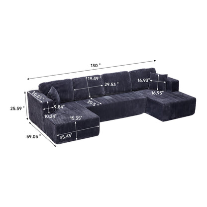 U-Shape Modular Sectional Sofa For Living Room Home Essentials
