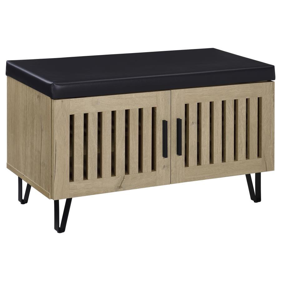 Brixton - 2-Door Padded Entryway Shoe Storage Bench Coaster Fine Furniture