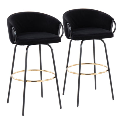 Claire - Contemporary / Glam Barstool With Footrest (Set of 2) Lumi Source