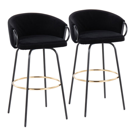 Claire - Contemporary / Glam Barstool With Footrest (Set of 2) Lumi Source