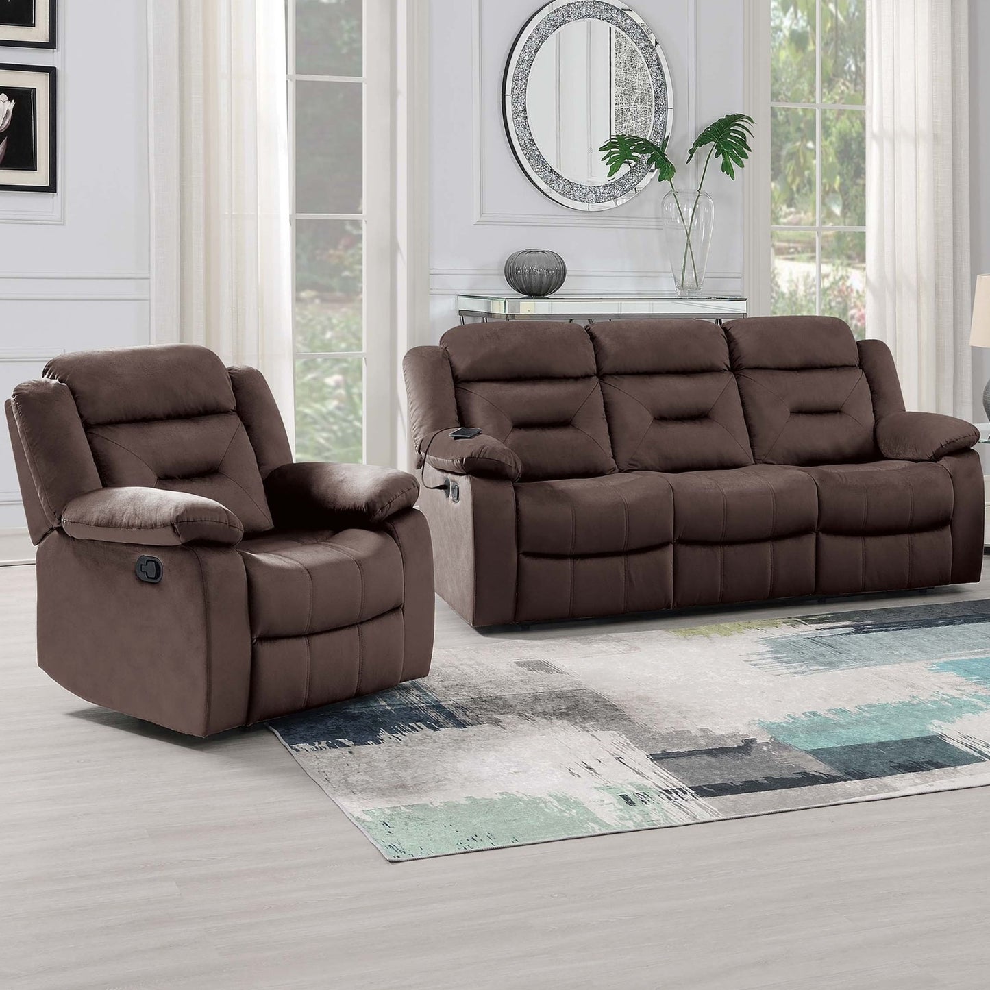 Contemporary Living Room Set With Pillow Arms And Headrest Support Home Essentials