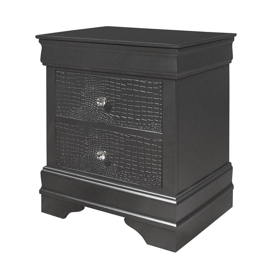 Shaker - Crocodile Metallic Nightstand Global Furniture USA