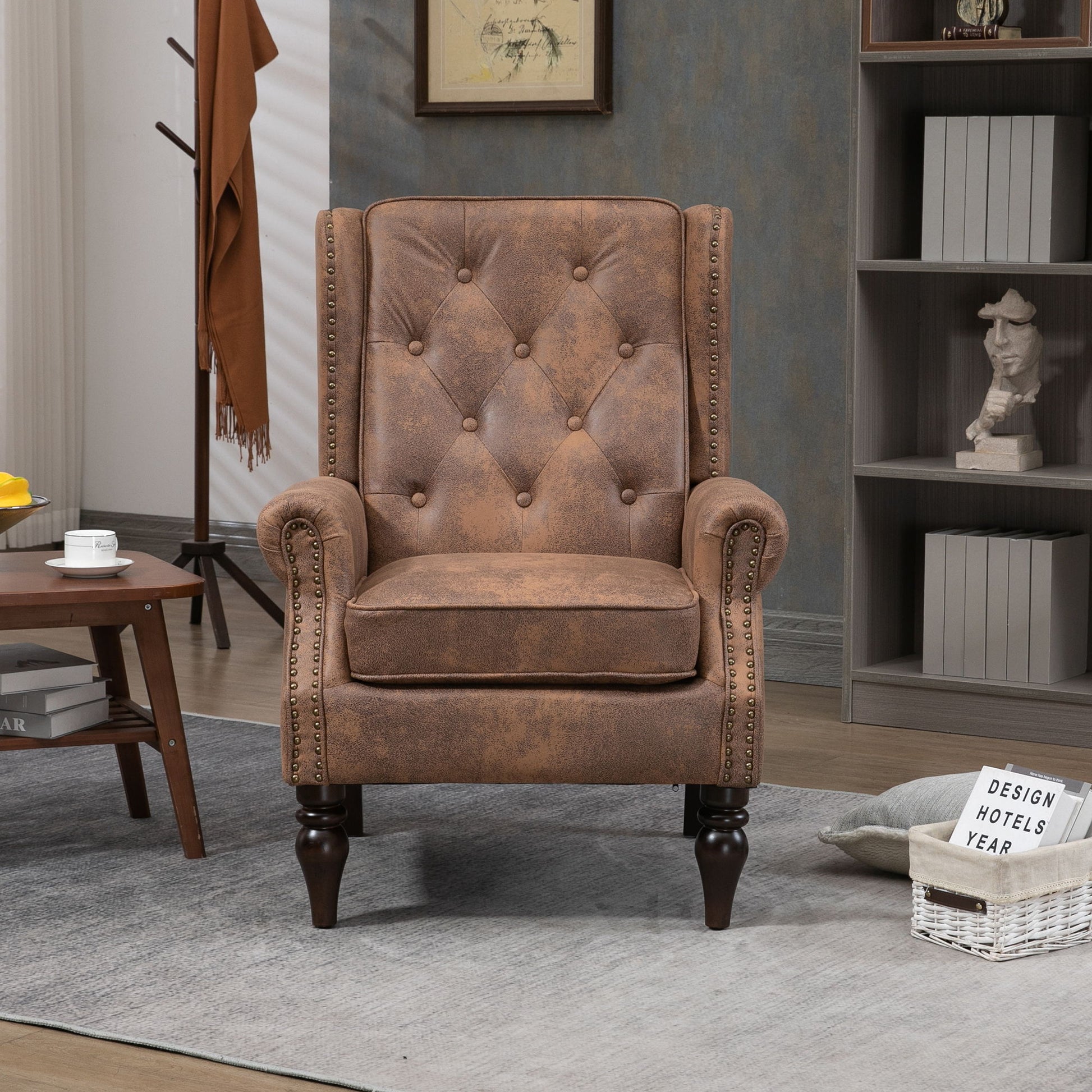 Modern Accent Armchair With Sturdy Wood Legs Home Essentials