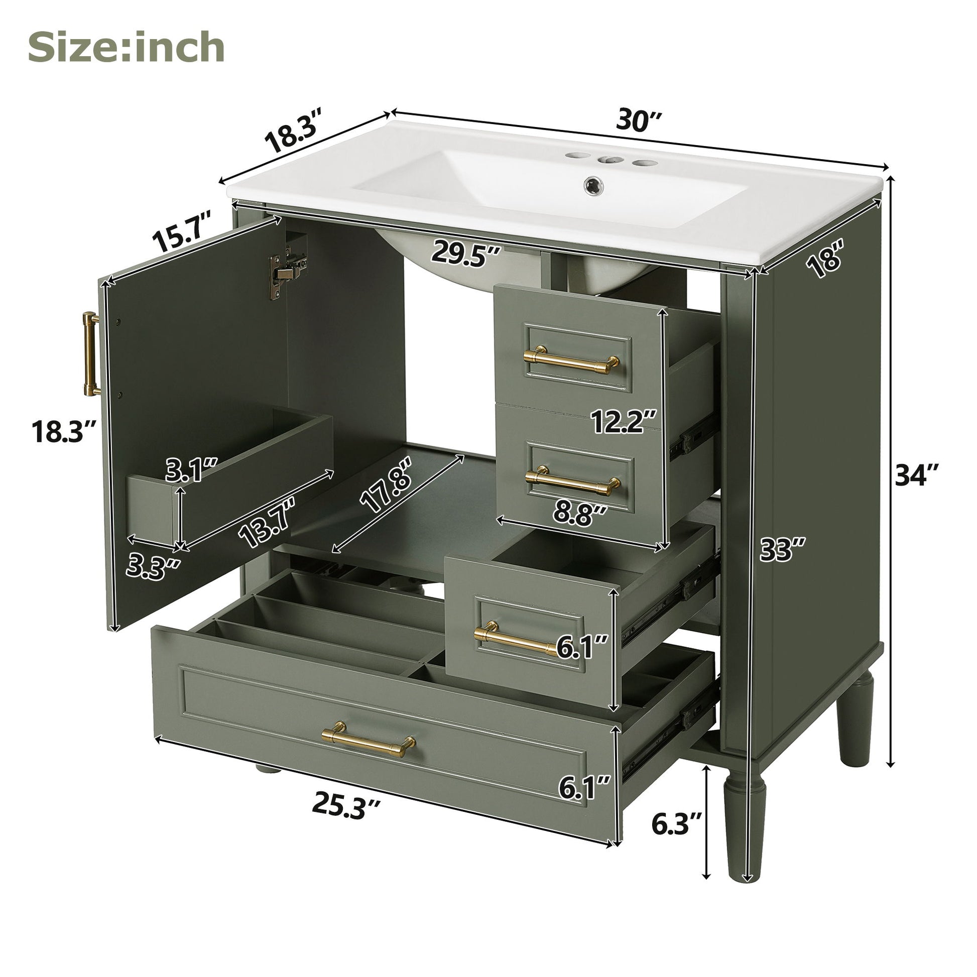 Traditional Bathroom Vanity Set With Soft Close Doors Hearth and Haven