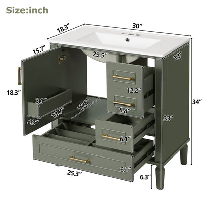 Traditional Bathroom Vanity Set With Soft Close Doors Hearth and Haven