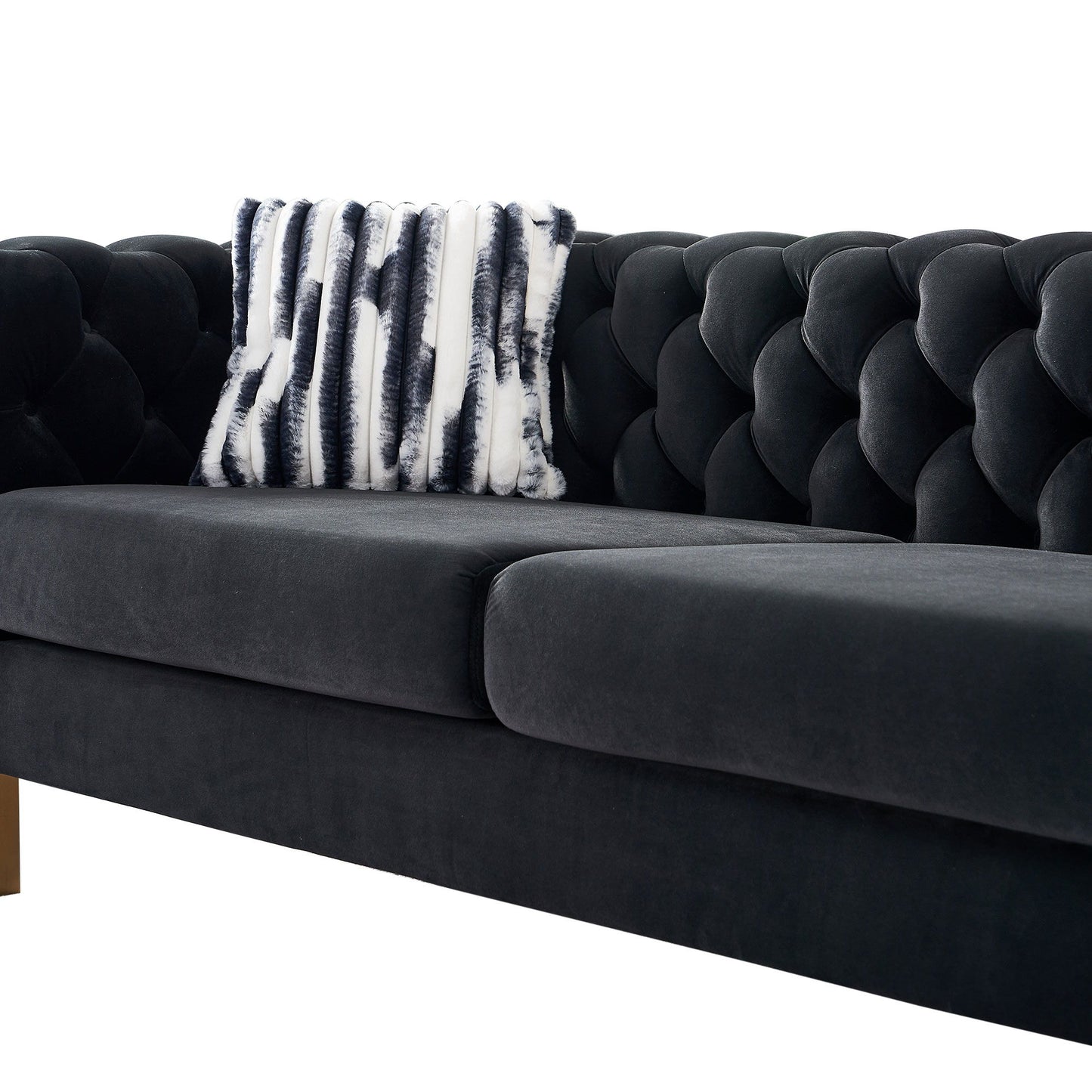 Chesterfield - Modern Tufted Velvet Living Room Sofa, 84.25''W Couch Home Essentials