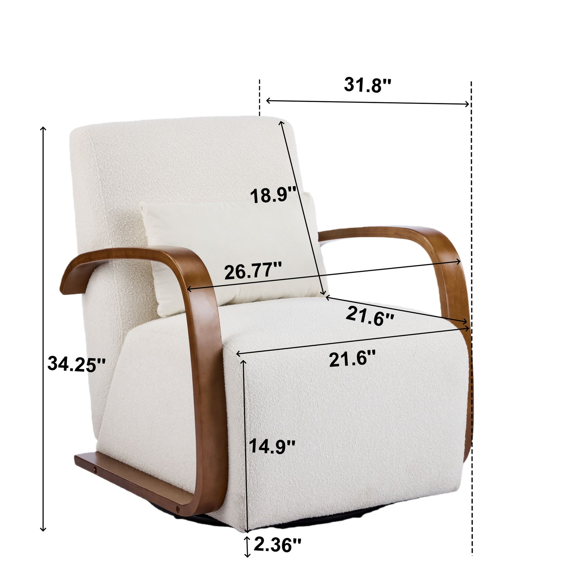 Swivel Accent Rotatable Ergonomic Single Chair For Living Room Home Essentials
