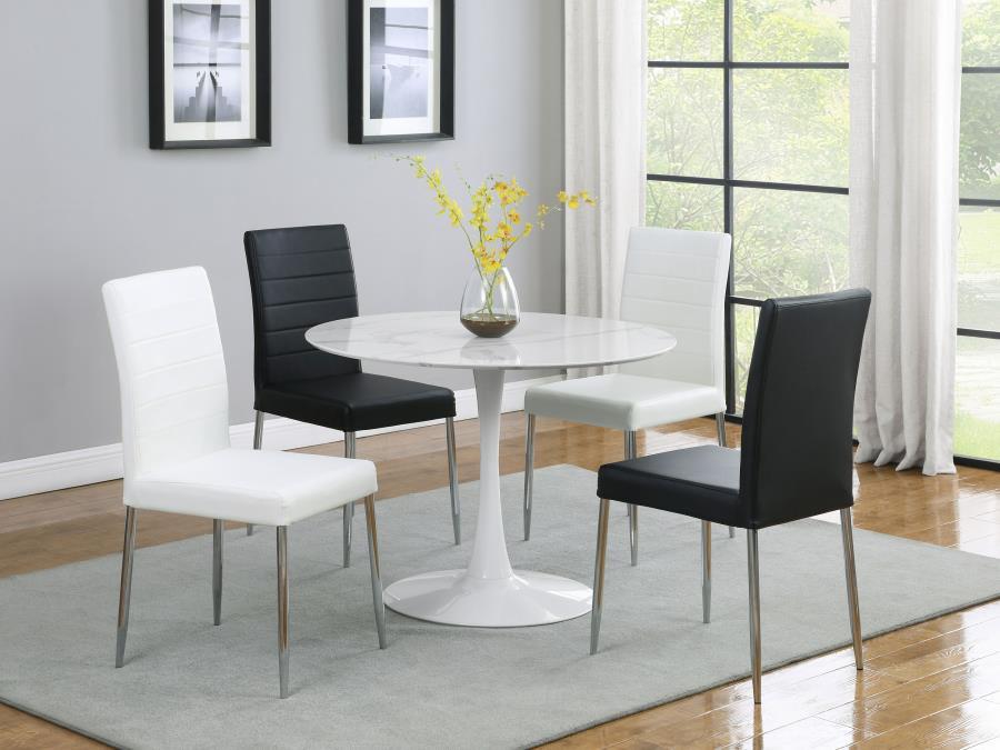 Arkell - Round Faux Marble Top Dining Table CoasterEveryday