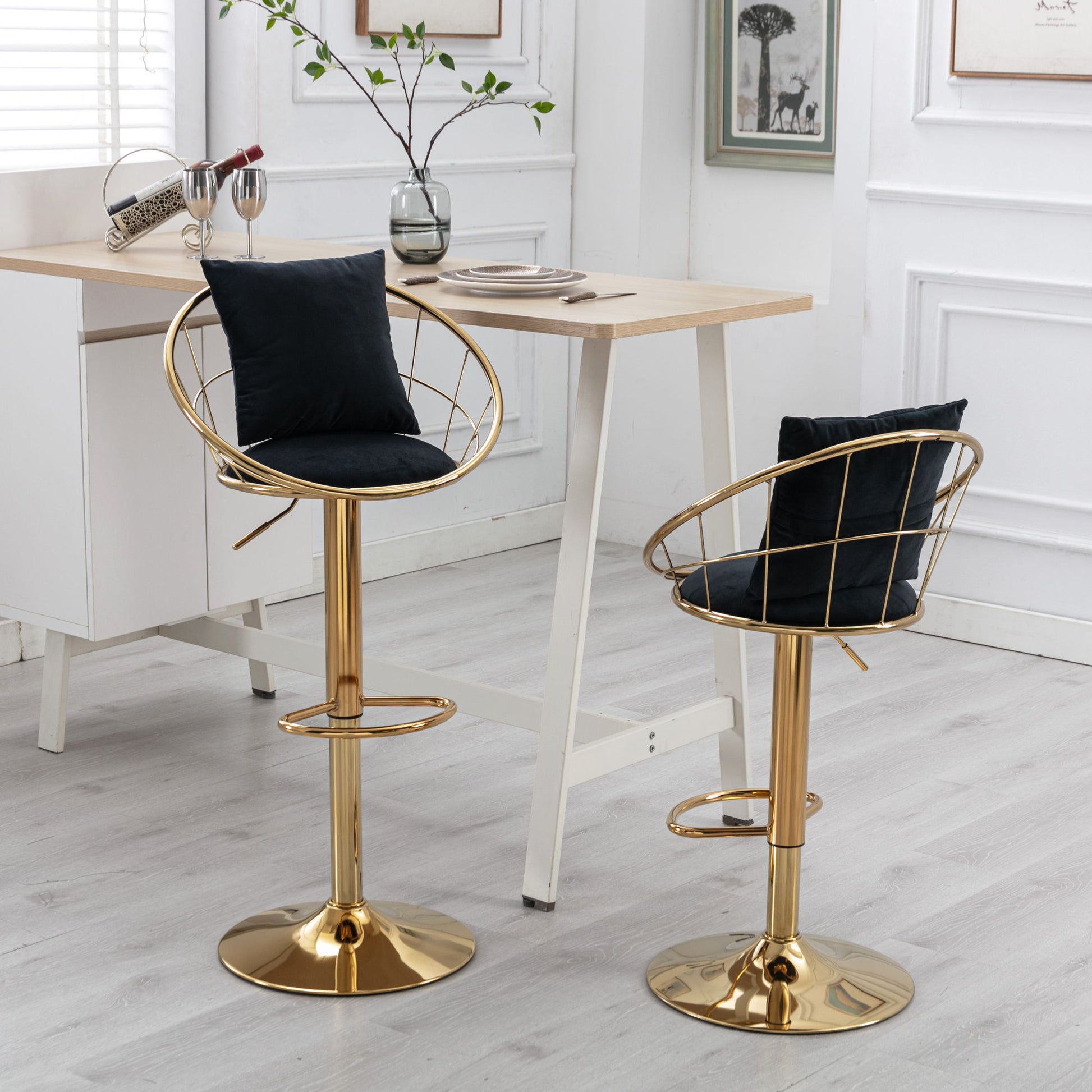 Unique Design Bar Chair, 360 Degree Rotation, Adjustable Height, Suitable For Dining Room And Bar Home Essentials