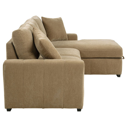 Logan - Sleeper Sectional Sofa With Right Arm Chaise - Camel Furniture Max