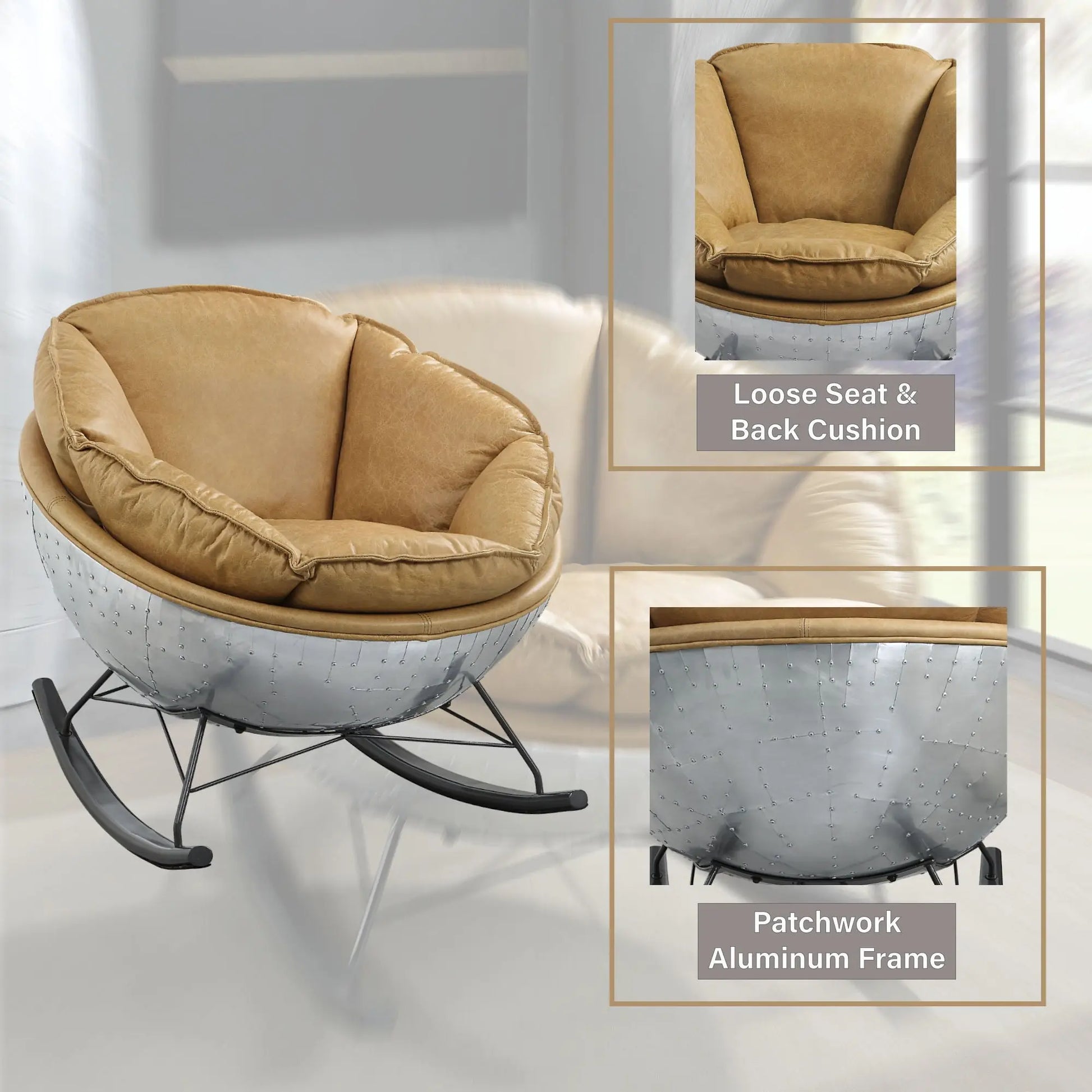 Pippin - Top Grain Leather Rocking Chair - Morocco Acme
