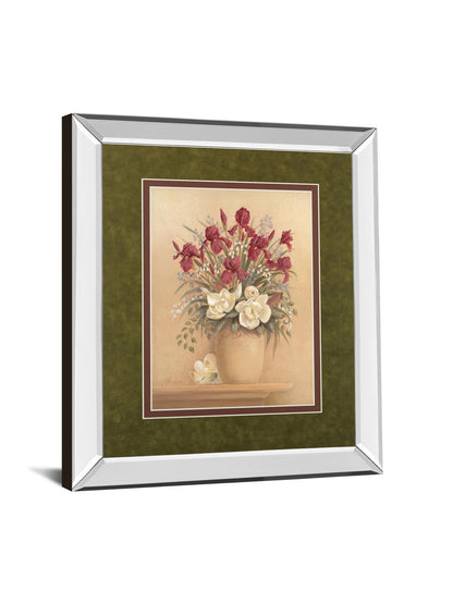 Classic Petal I By Gloria Eriksen - Mirror Framed Print Wall Art - Red