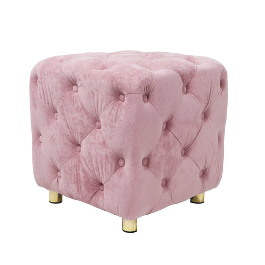 Modern Velvet Upholstered Ottoman, Exquisite Small End Table, Soft Foot Stool, Dressing Makeup Chair, Comfortable Seat For Living Room, Bedroom, Entrance Home Essentials