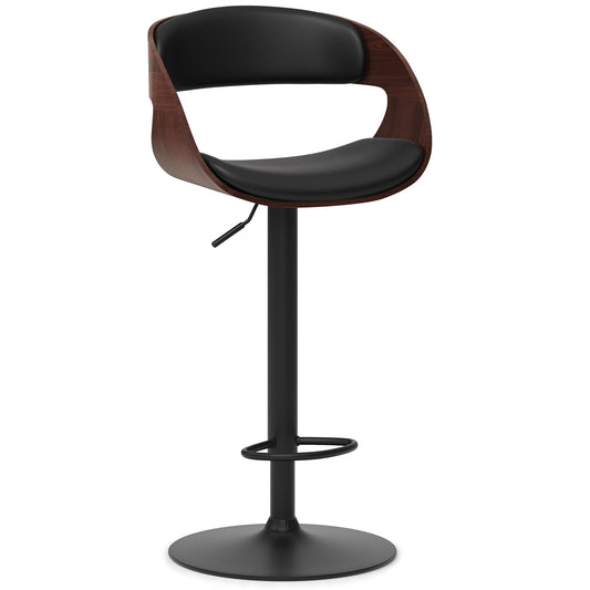 Archer - Bentwood Adjustable Swivel Bar Stool - Black Simpli-Home