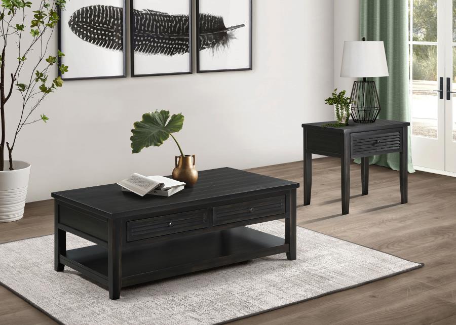 Concord - Coffee And End Table Set Distressed Coaster Fine Furniture