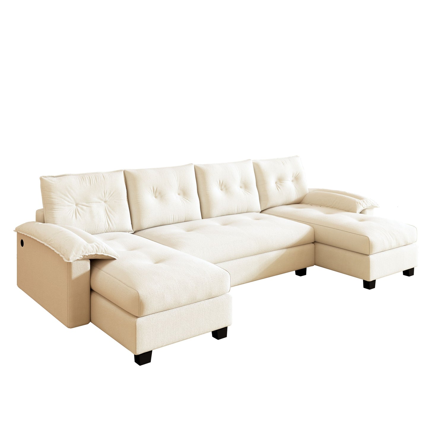 U-Shaped Sleeper Sofa With Pull Out Bed Home Essentials