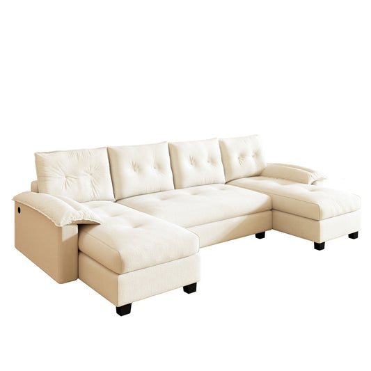 U-Shaped Sleeper Sofa With Pull Out Bed Home Essentials