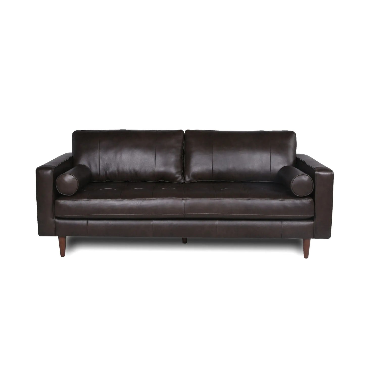 Mid-Century Tufted, Leather Sofa Nicelink