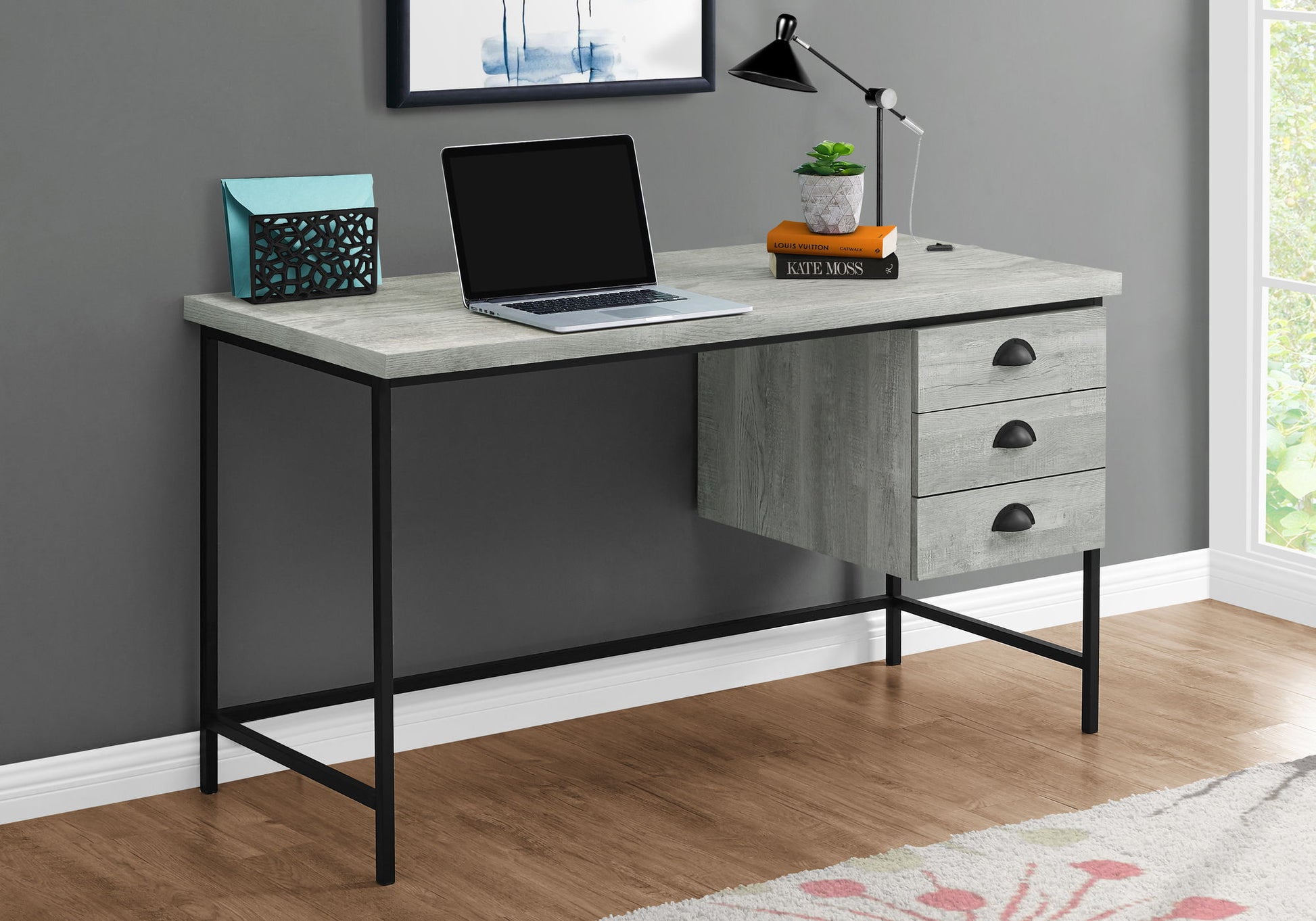 Computer Desk For Home Office, Laptop, 3 Storage Drawers, Contemporary & Moder 8th Street