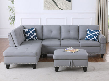 Irine - Sectional Sofa With Ottoman - Gray Urban Retreats