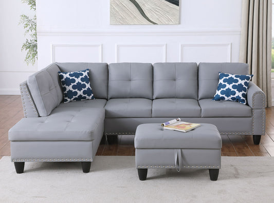 Irine - Sectional Sofa With Ottoman - Gray Urban Retreats