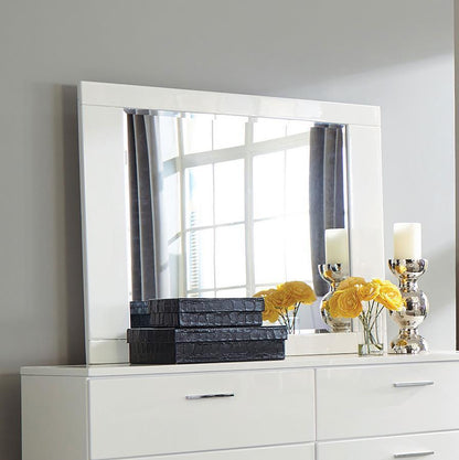 Felicity - Dresser Mirror - White High Gloss CoasterEssence