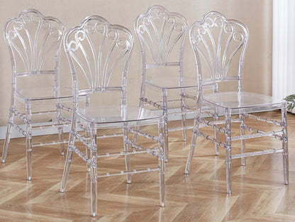 Welding Chair, Dining Chair / Plastic Seat (Set of 4) - Transparent Home Essentials