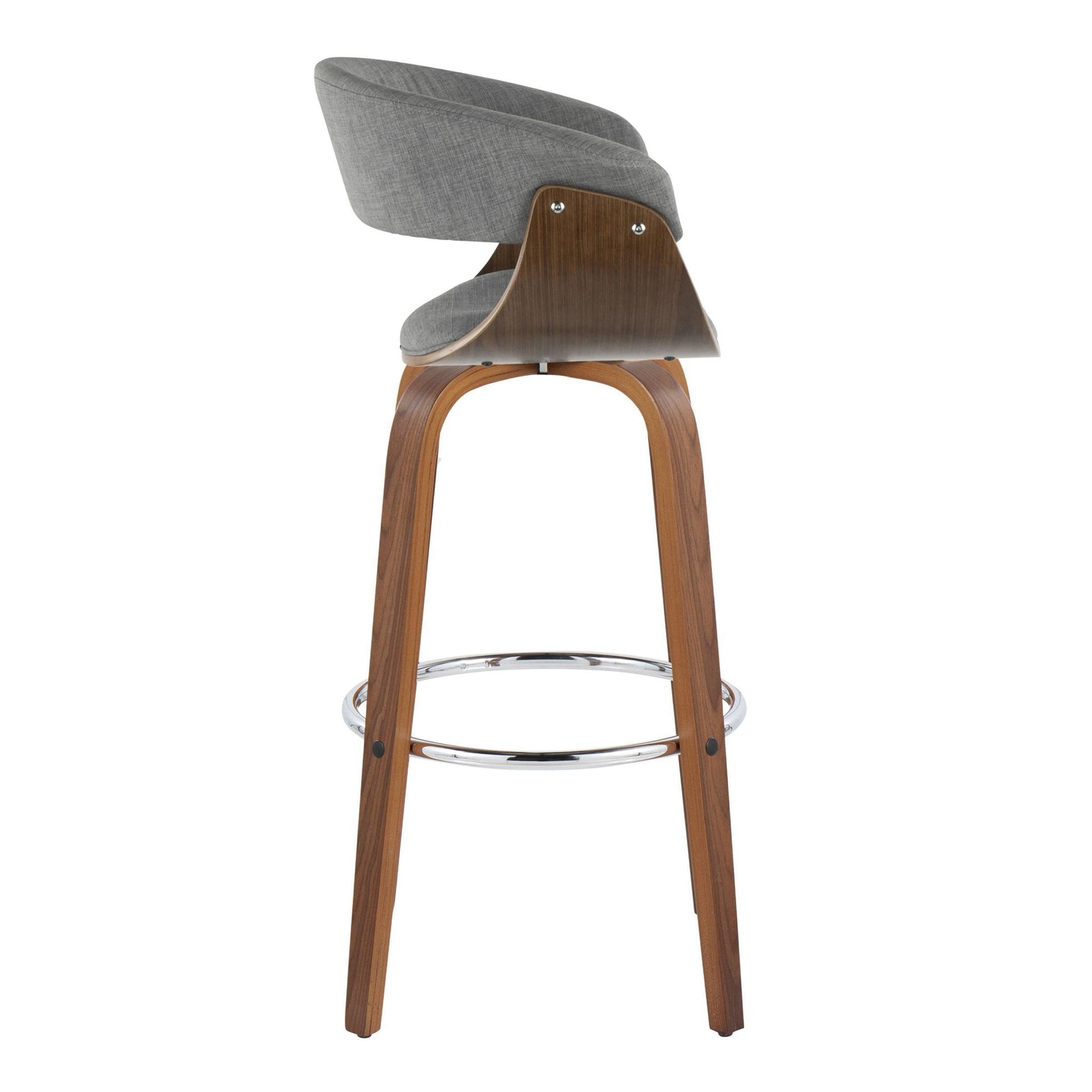 Vintage Mod - Mid Century Modern Fixed Height Barstool With Swivel With Round Footrest (Set of 2) Lumi Source