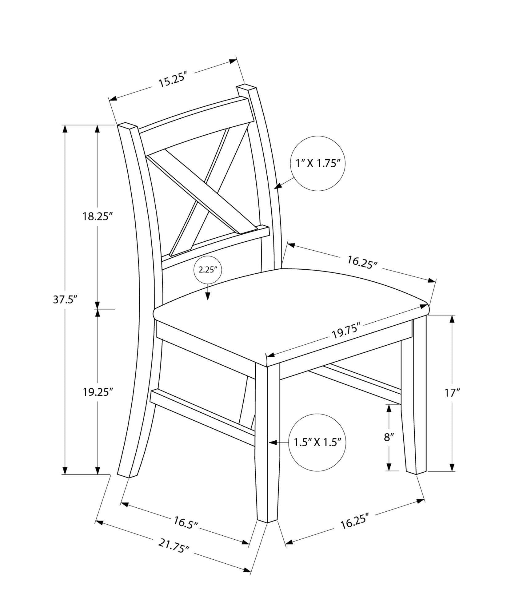 Dining Chair Side, Upholstered For Dining Room, Transitional (Set of 2) 8th Street