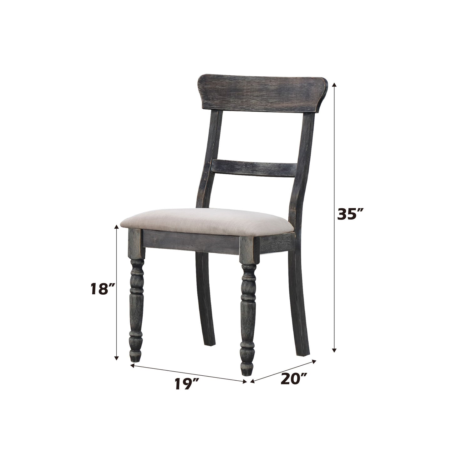 Leventis - Linen Weathered Side Chair (Set of 2) - Light Brown Acme