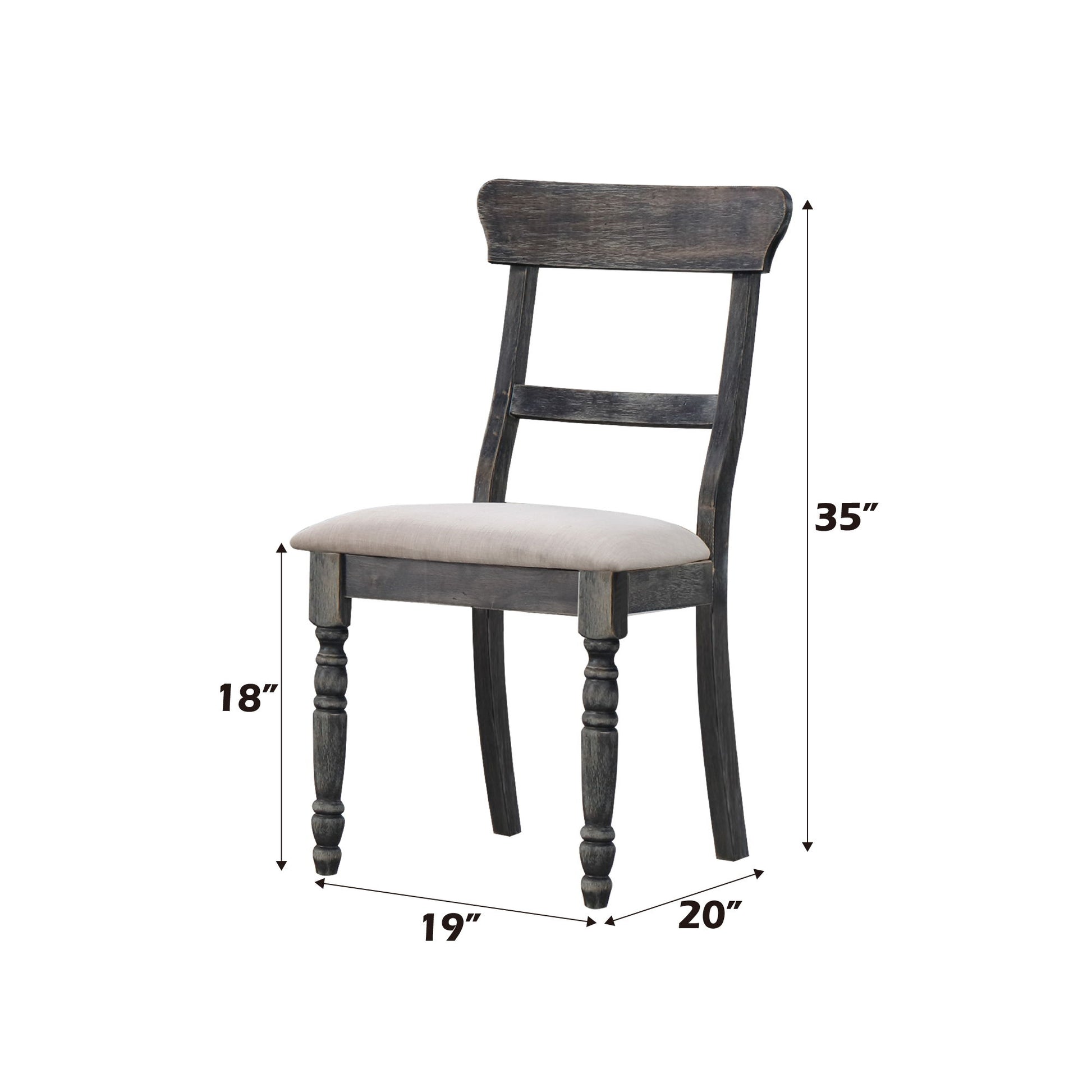 Leventis - Linen Weathered Side Chair (Set of 2) - Light Brown Acme