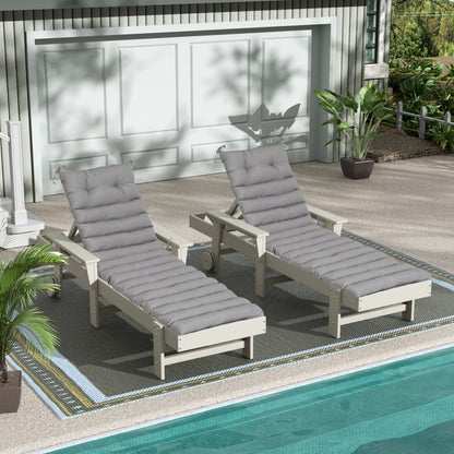 2 Piece Outdoor Chaise Lounge Chair Cushion Set Home Essentials