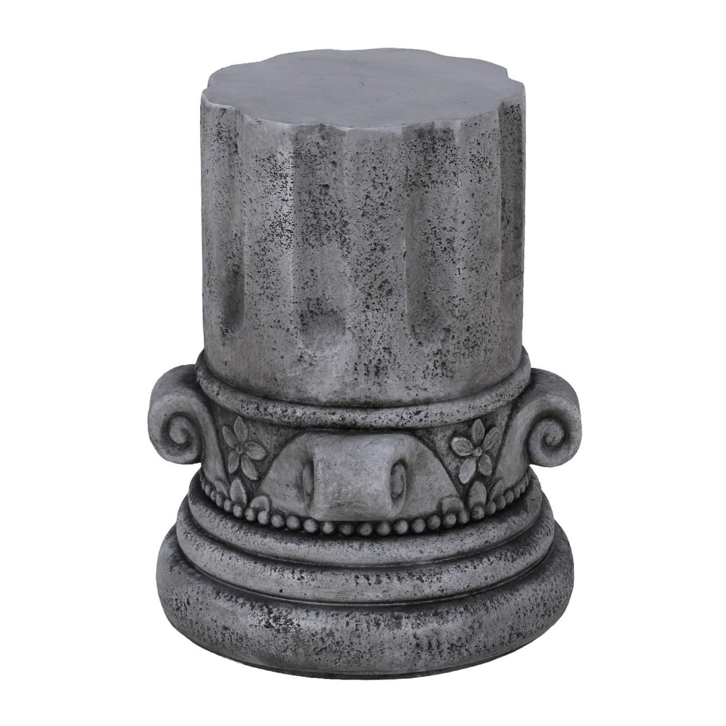 Outdoor End Table, Round Side Table For Patio And Garden - Antique Grey Home Essentials