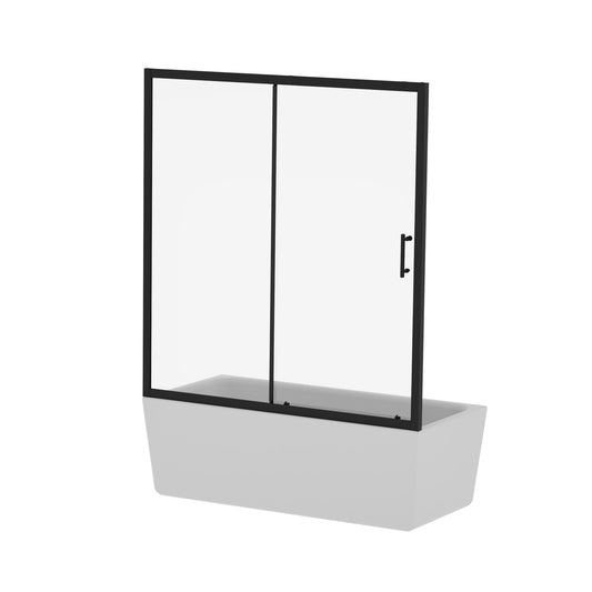 Sliding Shower Door For Bathtub - Matt Black Daily Nest