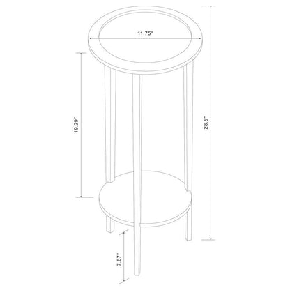 Kirk - 1-Shelf Round Wood Plant Stand Side Table - Espresso CoasterEveryday