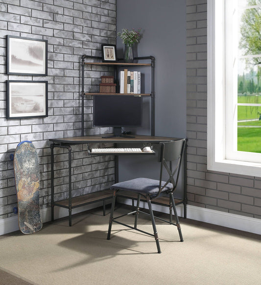 Brantley - Office Chair - Antique Oak / Sandy Gray Acme